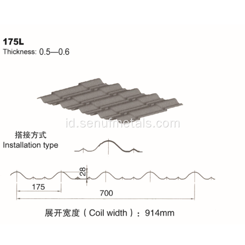 Mesin roll forming lembaran atap ubin mengkilap